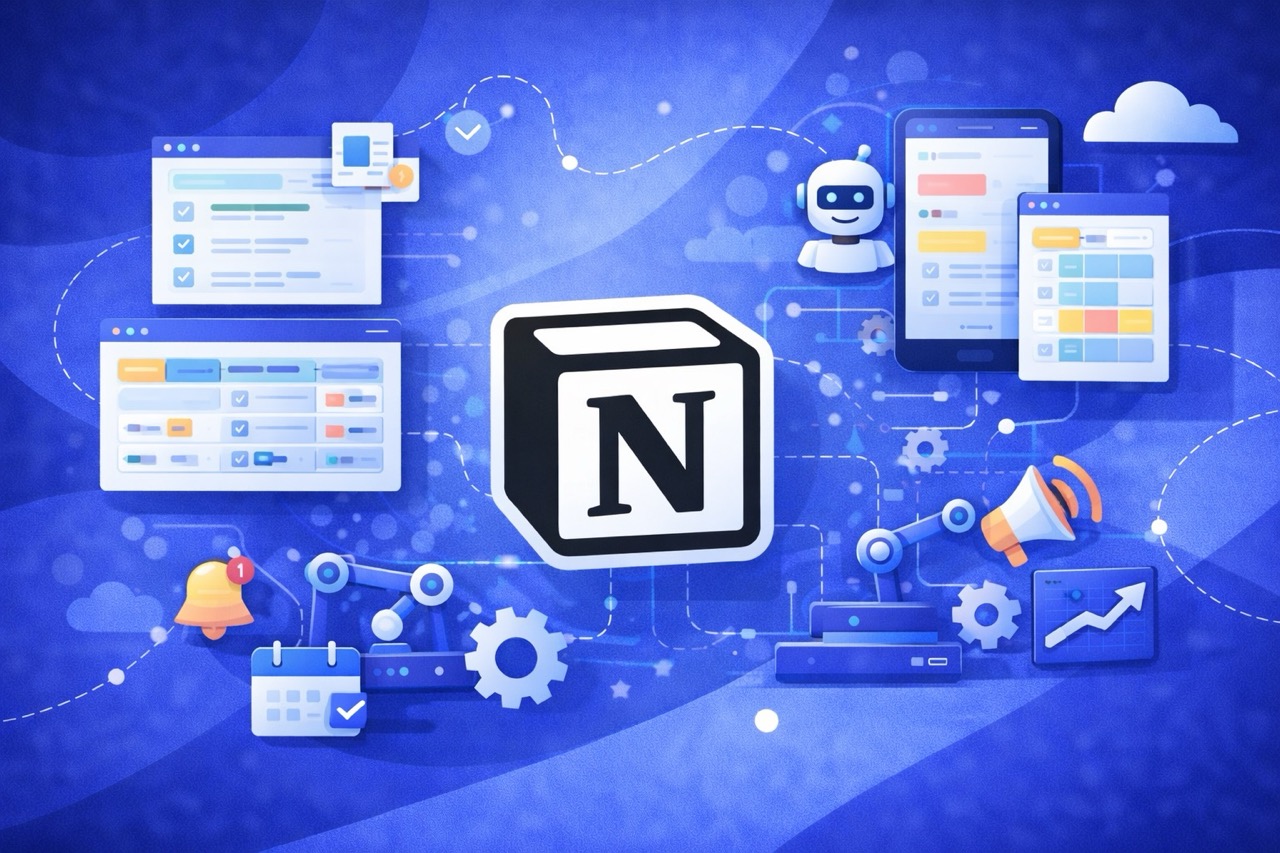 Работни среди в Notion и автоматизация: Пълен наръчник 2026